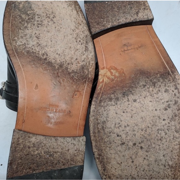 Givenchy Black Leather Slides Loafers with Silver Chain - Picture 3 of 4